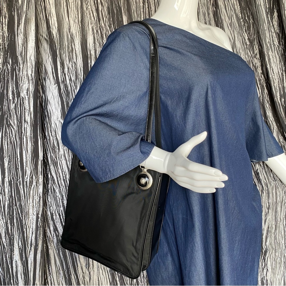 Versace Sunburst Black Nylon Tote